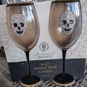 Jeweled Skull Goblets Set of 2
